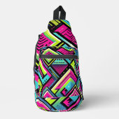 Neon Geometric Retro Vibes Crossbody Bag (Vorderseite)