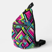 Neon Geometric Retro Vibes Crossbody Bag (Rechte Ecke)