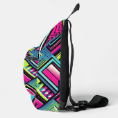 Neon Geometric Retro Vibes Crossbody Bag (Rechts)