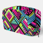 Neon Geometric Retro Vibes Waschbeutel (Rechte Ecke)