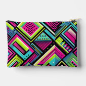 Neon Geometric Retro Vibes Zubehörtasche (Rückseite)