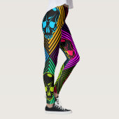 Neon Geometric Skull Pattern Leggings (Rechts)