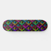 Neon Geometric Skull Pattern Skateboard (Horizontal)