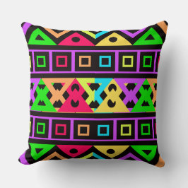 Neon Geometric Tribal Throw Kissen