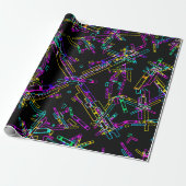 Neon-Geometrie-Explosion: Lebendiger abstrakter Sp Geschenkpapier (Ungerollt)