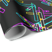 Neon-Geometrie-Explosion: Lebendiger abstrakter Sp Geschenkpapier (Rolleneckpunkt)