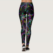 Neon-Geometrie-Explosion: Lebendiger abstrakter Sp Leggings (Rückseite)