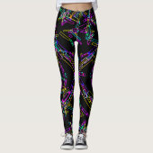 Neon-Geometrie-Explosion: Lebendiger abstrakter Sp Leggings (Vorderseite)