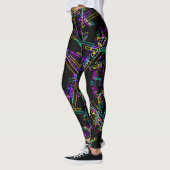 Neon-Geometrie-Explosion: Lebendiger abstrakter Sp Leggings (Links)
