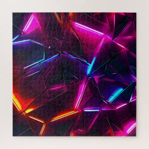 Neon geometrisch abstrakt futuristisch Cyberpunk Puzzle