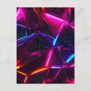 Neon geometrische abstrakte futuristische Cyberpun Feiertagspostkarte