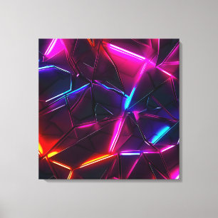 Neon geometrische abstrakte futuristische Cyberpun Leinwanddruck