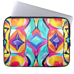Neon-Geometrische Fusion-Kunst Laptopschutzhülle