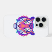 Neon-Geometrischer Tiger iPhone Hülle (Rückseite (Horizontal))