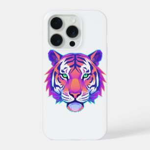 Neon-Geometrischer Tiger iPhone 15 Pro Hülle