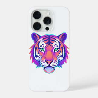 Neon-Geometrischer Tiger iPhone 15 Pro Hülle