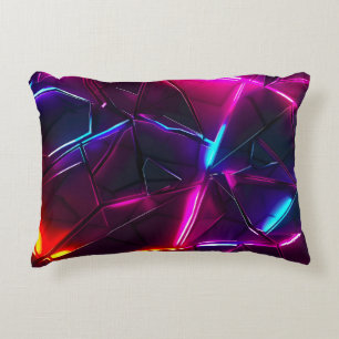 Neon-Geometrisches Abstraktes Futuristisches Cyber Dekokissen