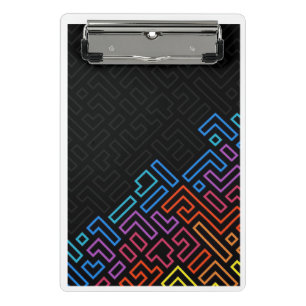 Neon-Geometrisches-Labyrinth-Mini-Clipbrett – Mode Mini Klemmbrett
