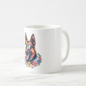 Neon German Shepherd mit Sonnenbrille Kaffeetasse (VorderseiteRechts)