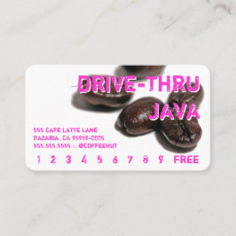 Neon gerundete Kaffeebohne-Getränk-Lochkarte Treuekarte