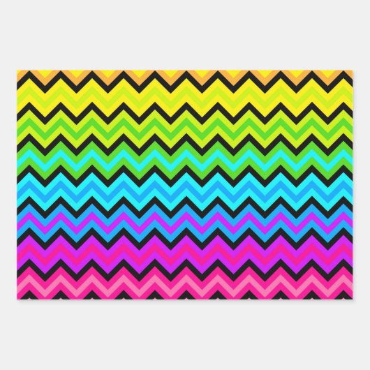 Neon Geschenkpapier Set (Vorderseite)