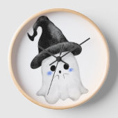 Neon Ghost Clock – Spooky Glow-In-The-Dark Wall Cl Uhr (Vorderseite)