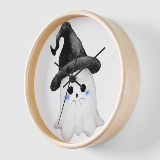 Neon Ghost Clock – Spooky Glow-In-The-Dark Wall Cl Uhr (Winkel)