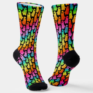 Neon Ghost Halloween Socks Socken