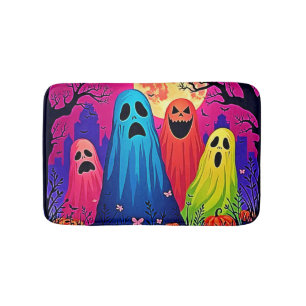 Neon Ghosts' Halloween-Party Design Badematte