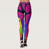 Neon Ghosts' Halloween-Party Design Leggings (Rückseite)