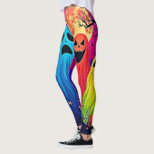 Neon Ghosts' Halloween-Party Design Leggings (Links)