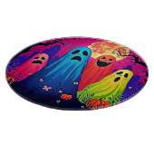 Neon Ghosts' Halloween-Party Design Schneidebrett (Ecke)