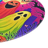 Neon Ghosts' Halloween-Party Design Schneidebrett (Ecke)