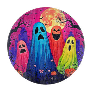 Neon Ghosts' Halloween-Party Design Schneidebrett