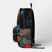 Neon Ghosts in einer Spuk Fantasielandschaft Bedruckter Rucksack (Rechts)