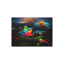 Neon Ghosts in einer Spuk Fantasielandschaft