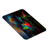 Neon Ghosts in einer Spuk Fantasielandschaft Magnet (Rechte Seite)