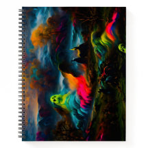 Neon Ghosts in einer Spuk Fantasielandschaft