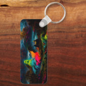 Neon Ghosts in einer Spuk Fantasielandschaft Schlüsselanhänger (Rückseite)