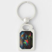 Neon Ghosts in einer Spuk Fantasielandschaft Schlüsselanhänger (Vorderseite)