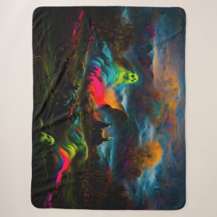 Neon Ghosts in einer Spuk Fantasielandschaft Sherpadecke