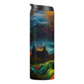 Neon Ghosts in einer Spuk Fantasielandschaft Thermosbecher (Nach rechts gedreht)