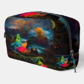 Neon Ghosts in einer Spuk Fantasielandschaft Waschbeutel (Rechte Ecke)