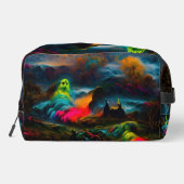 Neon Ghosts in einer Spuk Fantasielandschaft Waschbeutel (Rückseite)