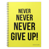 Neon Gib niemals Winston Churchill Motivierend auf Notizblock (Vorderseite)