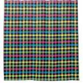 Neon Gingham Duschvorhang (Vorderseite)