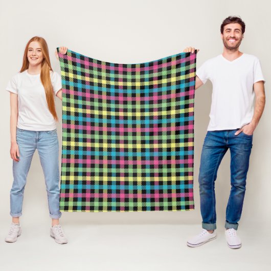 Neon Gingham Fleecedecke (Beispiel)