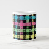 Neon Gingham Jumbo-Tasse (Vorderseite)