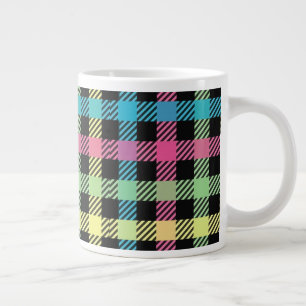 Neon Gingham Jumbo-Tasse