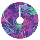 Neon Gingko Verlasse: Helle Blüte. Polyester Weihnachtsbaumdecke (Vorderseite)